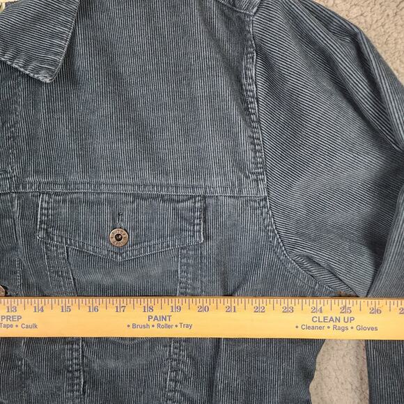 LL Bean Men's XL Regular Button Up Chore Coat Blue Corduroy Fleece Lined 0BFT9 - Picture 5 of 6